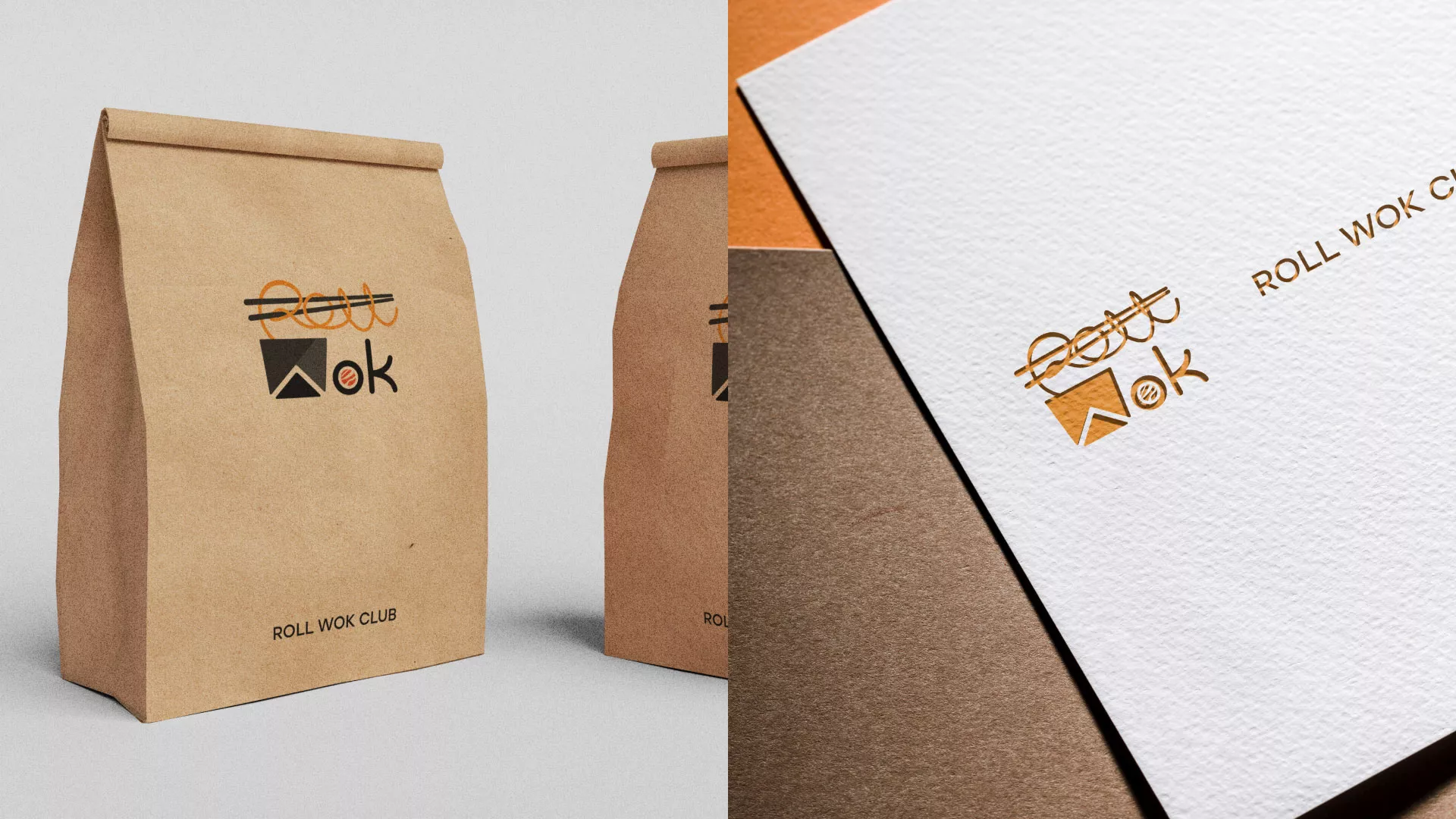 Разработка логотипа суши-бара «Roll Wok Club» в Правдинске